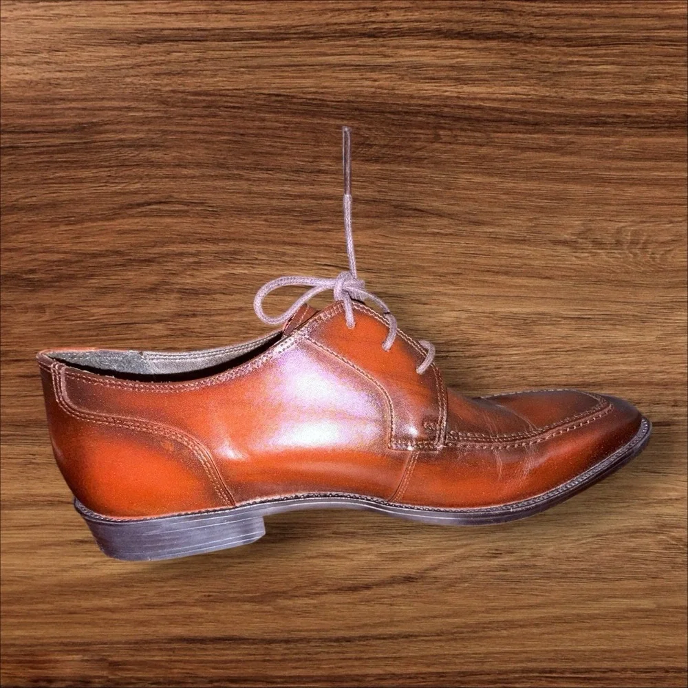 Belvedere Newcastle‎ Leather Oxford Dress Shoes Brown Men's Size 9D Made Brazil
